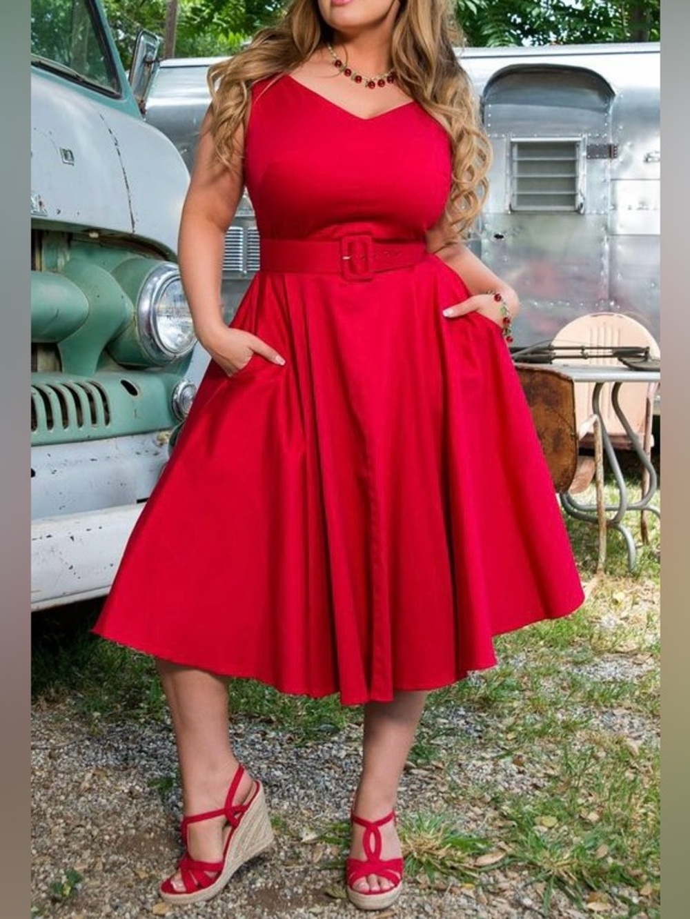 Pinup Couture Red Havana Nights Dress 2X Pinupgirl Clothing
